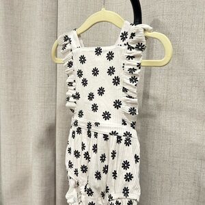 Cat & Jack White and Black Floral Kids One Piece